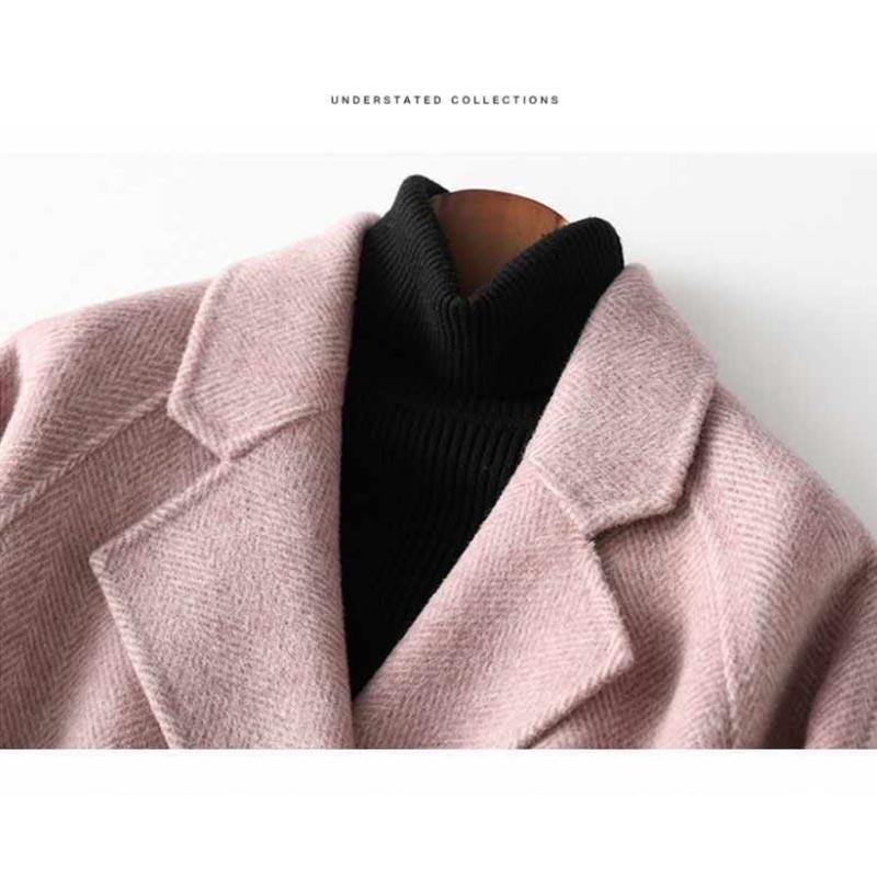Woolen Autumn And Womens Coat Winter Doublesided Woolen Thickened Slim Slim Midlength Coat
