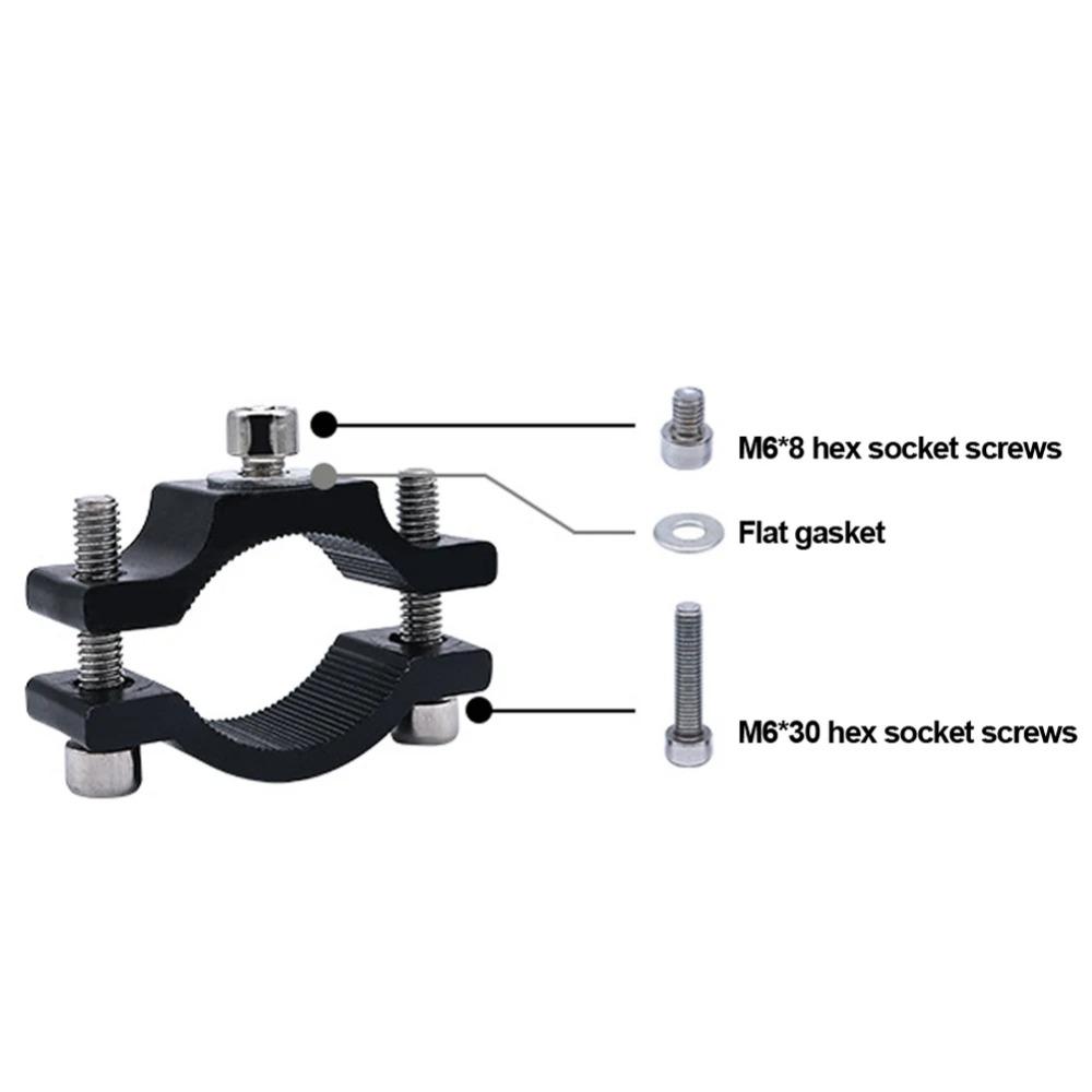 Motorcycle Handlebar Screw Cycling Clip Clamp Bike Flashlight Torch Mount LED Head Front Light Holder Clip Bicycle Accessories