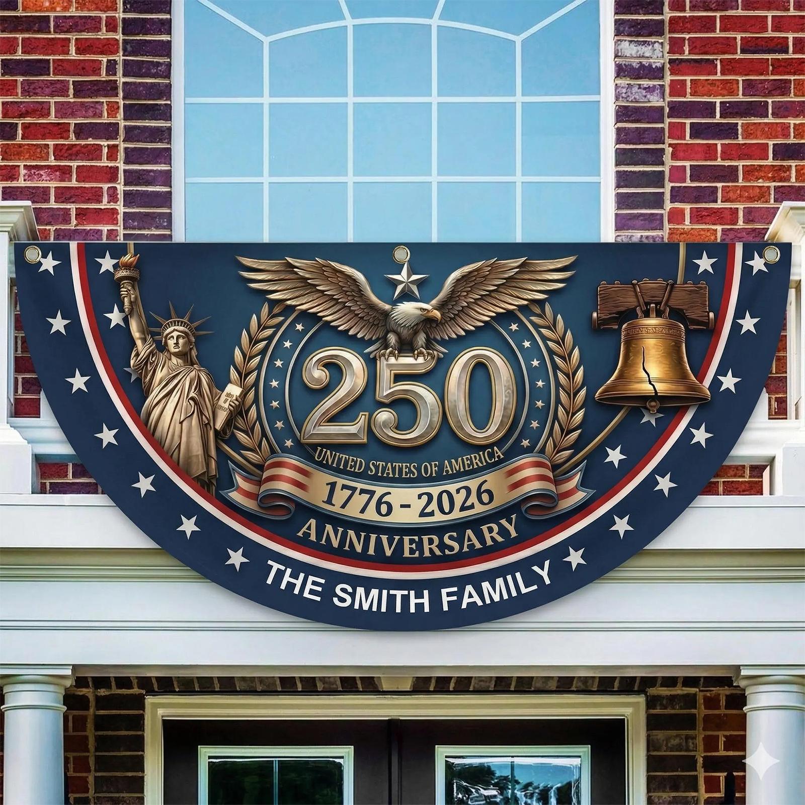 Флаг США к 250-летию, садовый флаг для украшения One Size