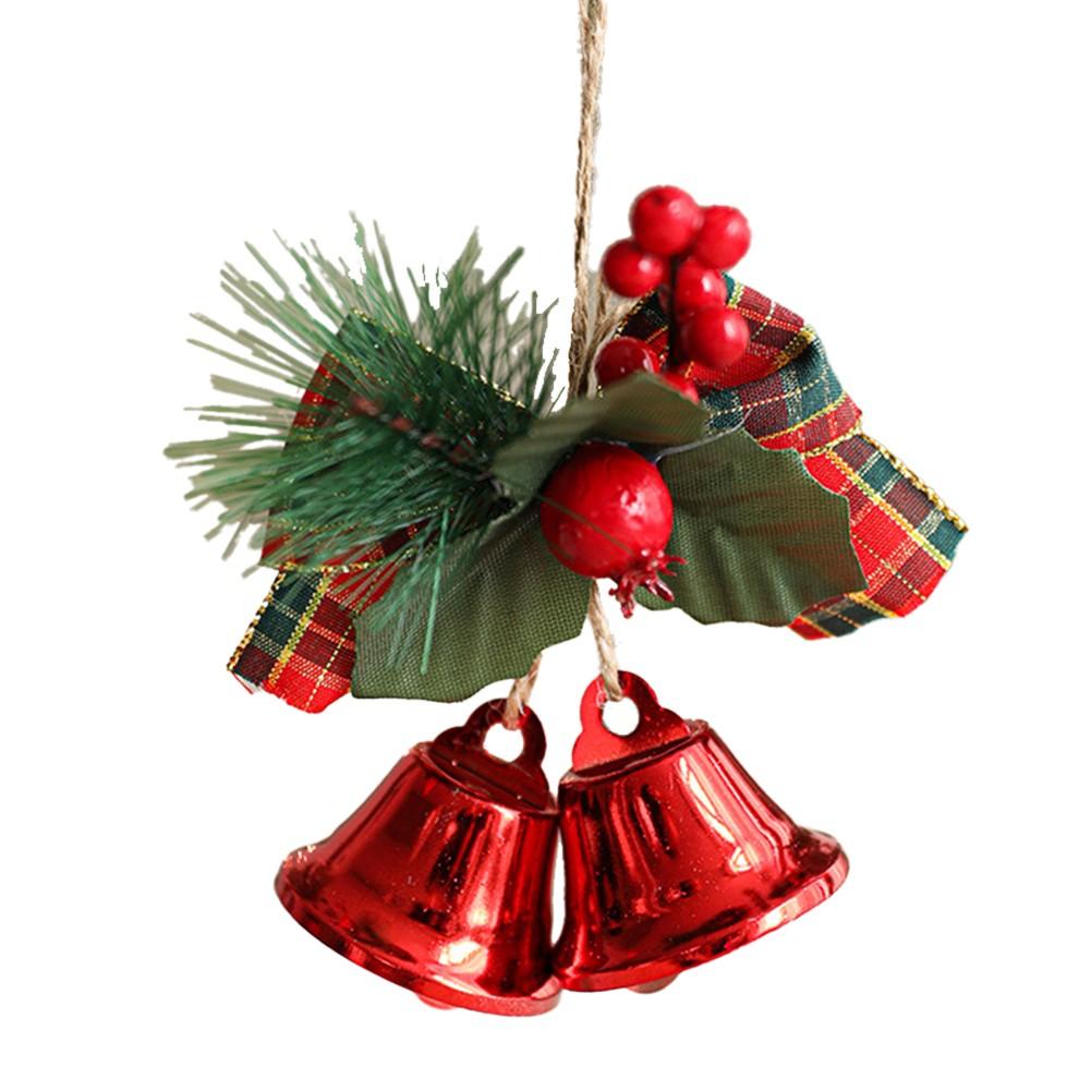 Metal Red Jingle Bell Hanging Bowknot Pendant for Christmas Tree Decoration