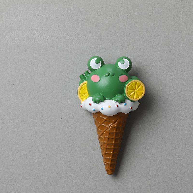 Cute Refrigerator with Magnetic Suction Stickers Refrigerator Decoration Cartoon Ins Ice Cream Animal Teddy Bear