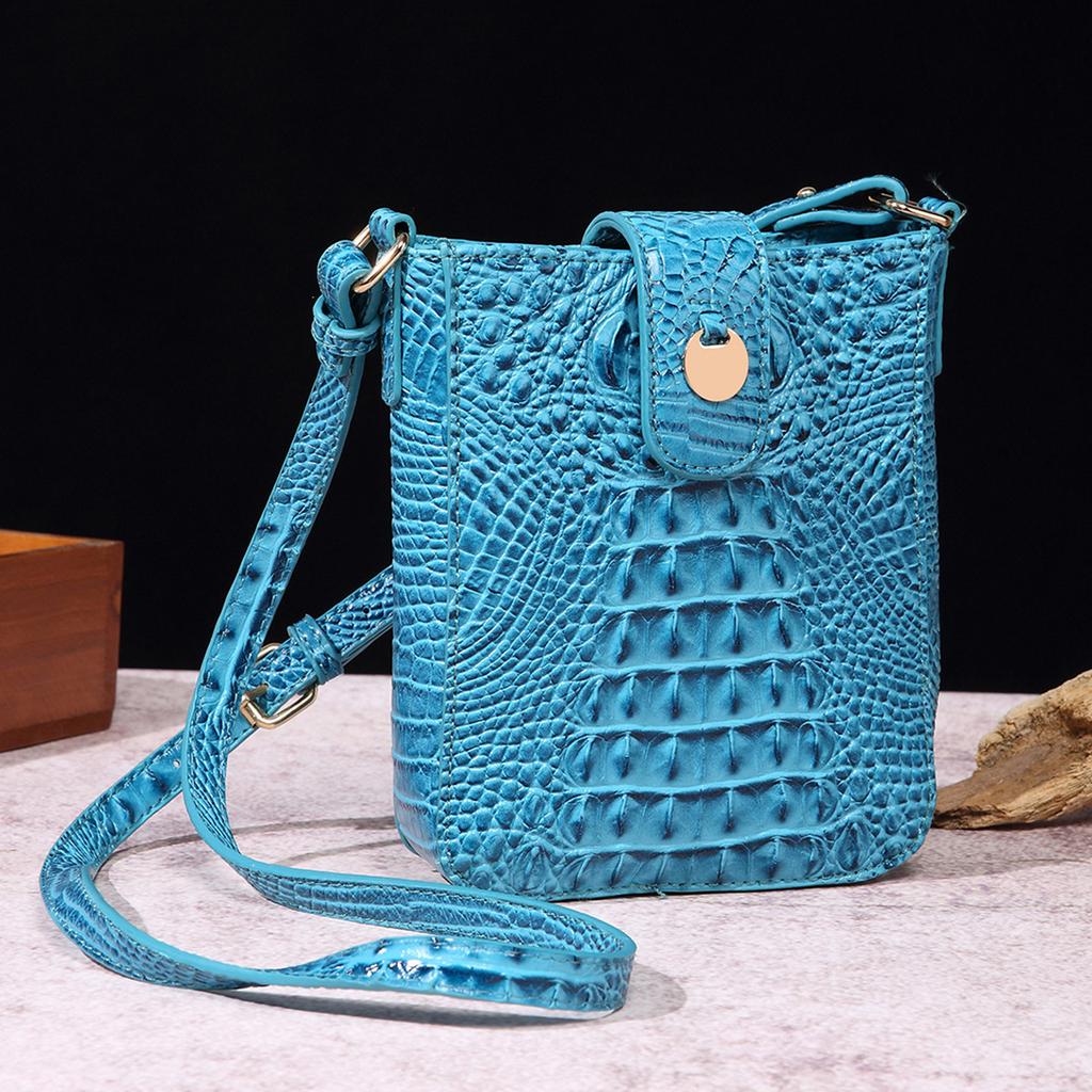 Nová Evropská a Americká Retro Crossbody Kabelka na Mobilní Telefon Peněženka Brahmin Vzor Krokodýla