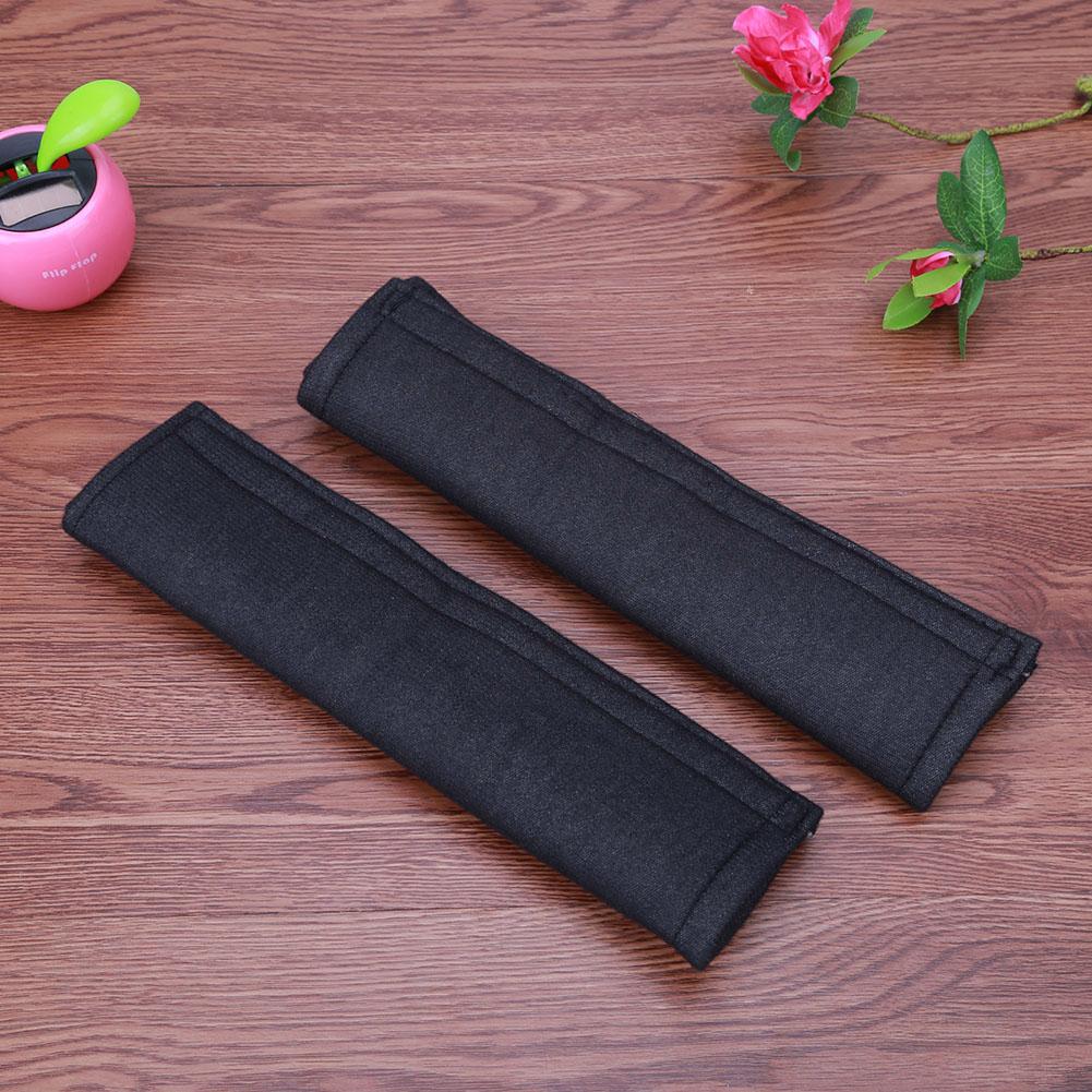 2pcs Car Seat Belt Pad Strap Cotton Car Shoulder Cover Black Auto Interior Accessories for Adults Youth Kids