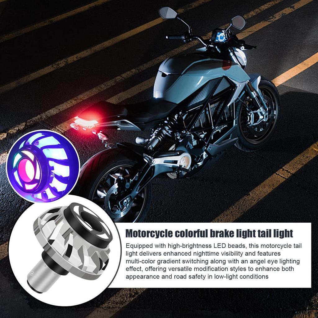 Motorcycle Tail Light Waterproof Dirt Bike Light Colorful Warning Flash Lamp For ATV Night Riding Scooter Outdoor Safety