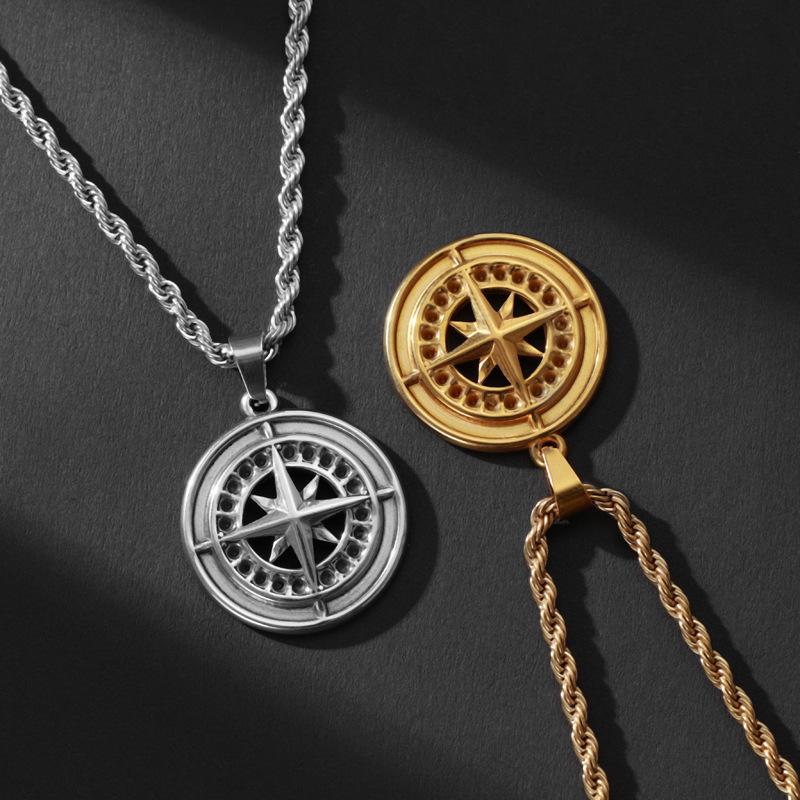 Naszyjnik Kompas Kompas Luksusowy Prosty Styl Wisiorek