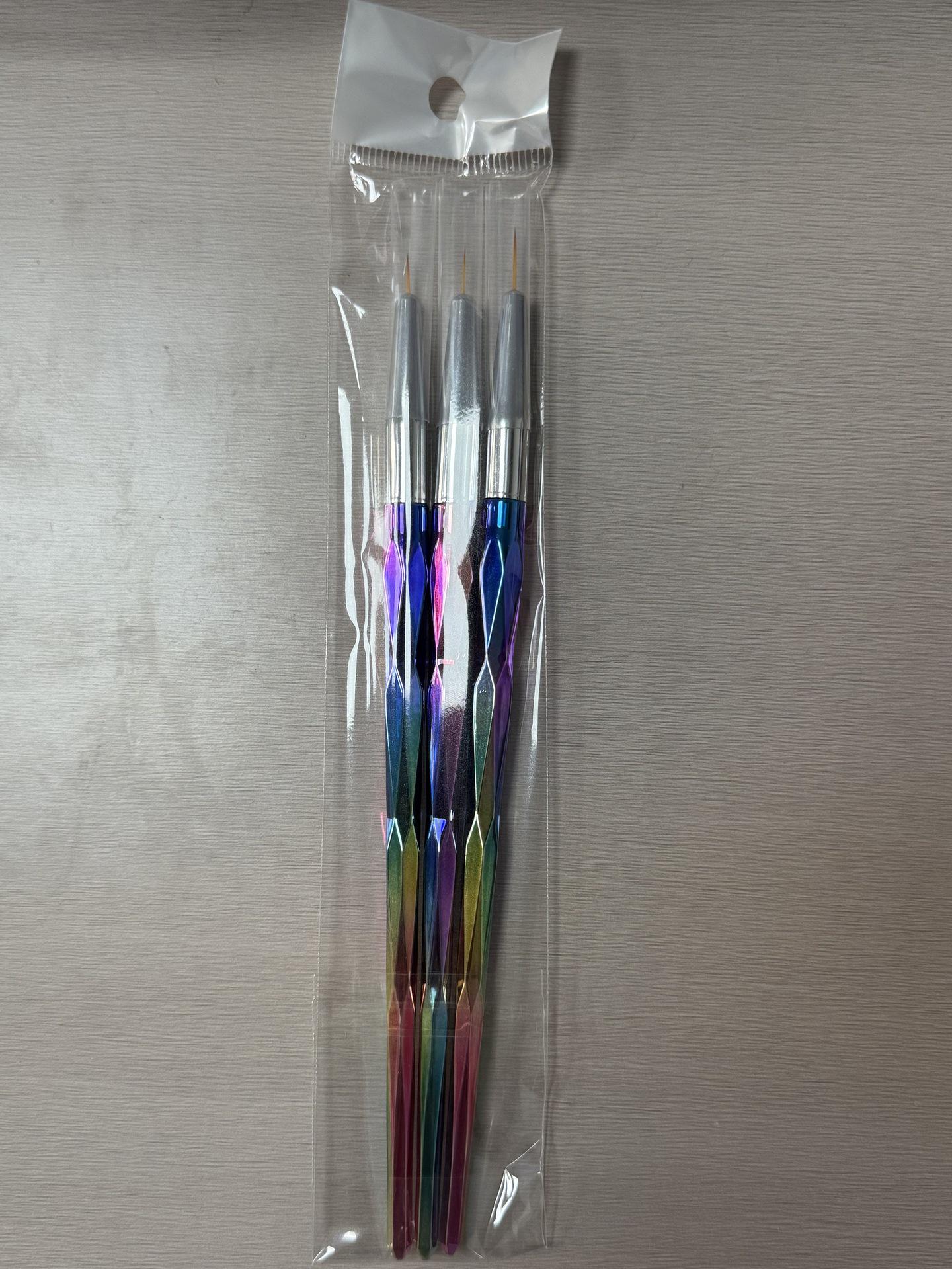 

Набор ручек для рисования линий и цветов для нейл-арта с гальваническим покрытием - 3 штуки