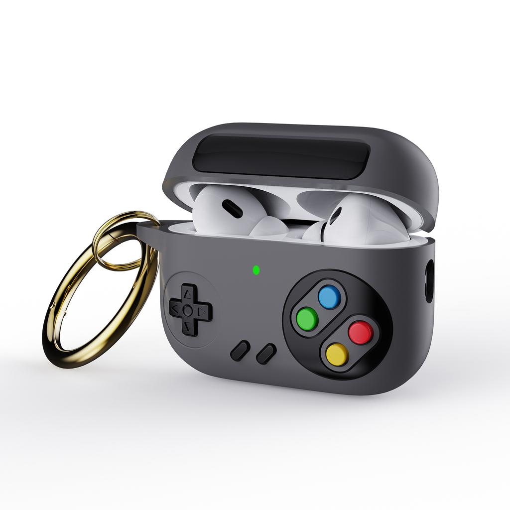 Retro Game Console Silicone Case For Airpods 2 3 4 Pro3 Pro2 Wireless Bluetooth Earphone Cover with Metal Ring