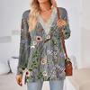Womens Tops Loose V-neck Contrast Color Split Loose Long Sleeve T-shirt Women's Tops