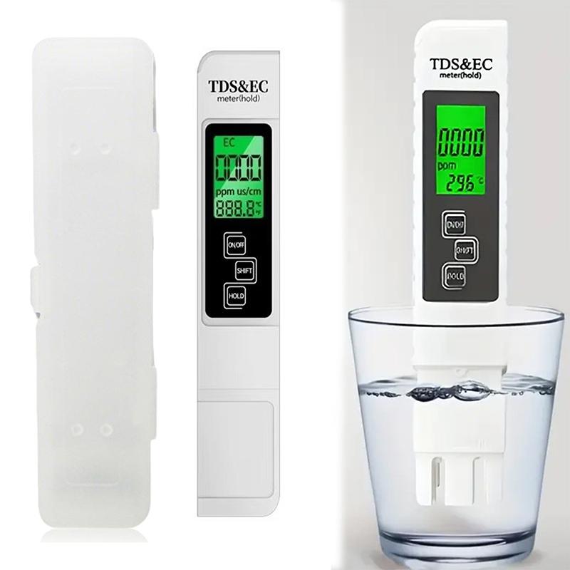 4In1 Backlight Water Quality Detection Pen Household Drinking Water Purity Ec Meter High Accuracy Tds Meter 0-9990Ppm Digital