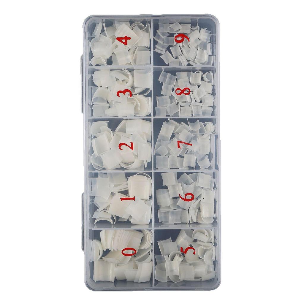 500-Piece Clear & Natural French Short False Nail Tips Set