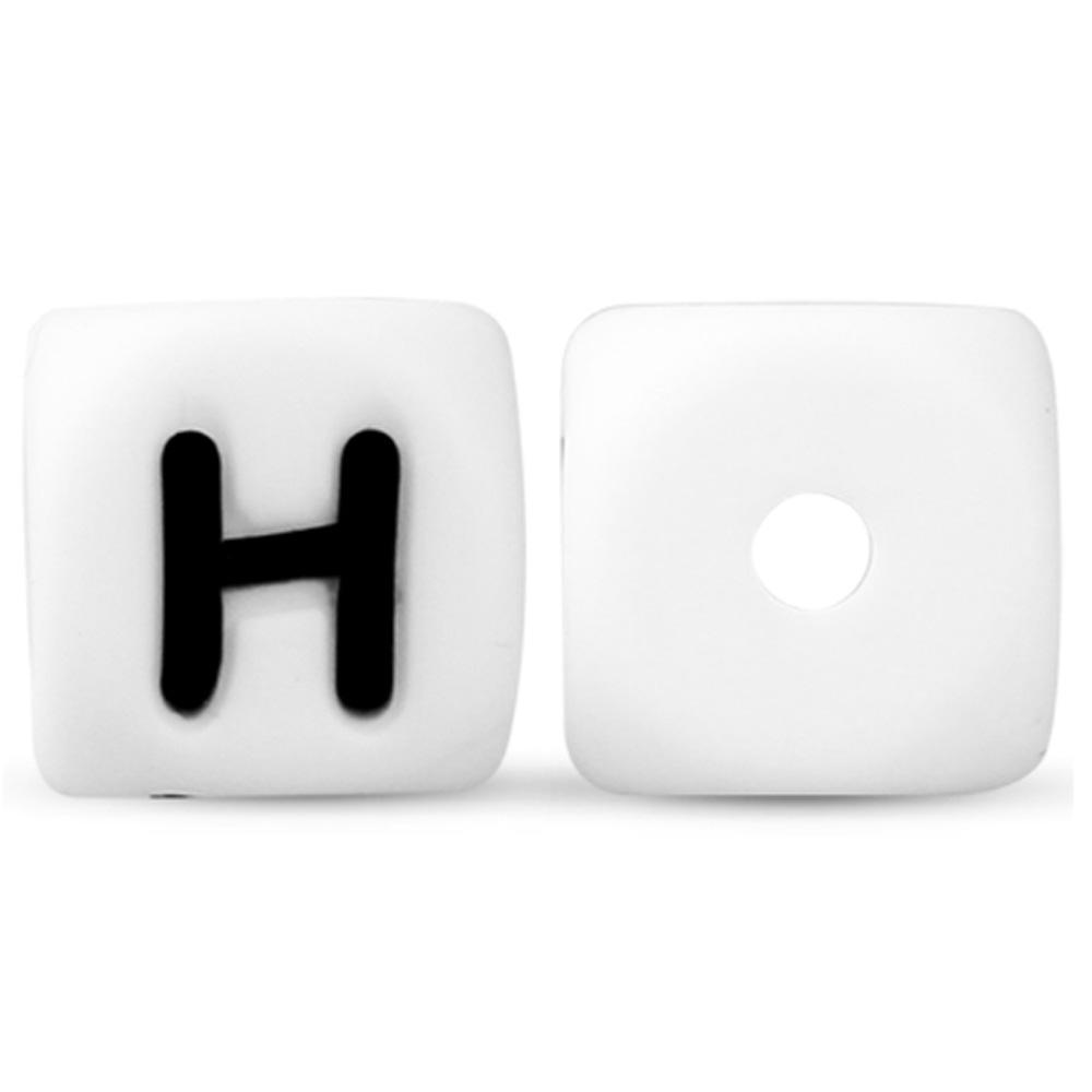 50Pcs/lot Silicone Bead Letters 12mm White Silicone Alphabet Beads DIY Bracelet Pacifier Chain Accessories For Jewelry Making