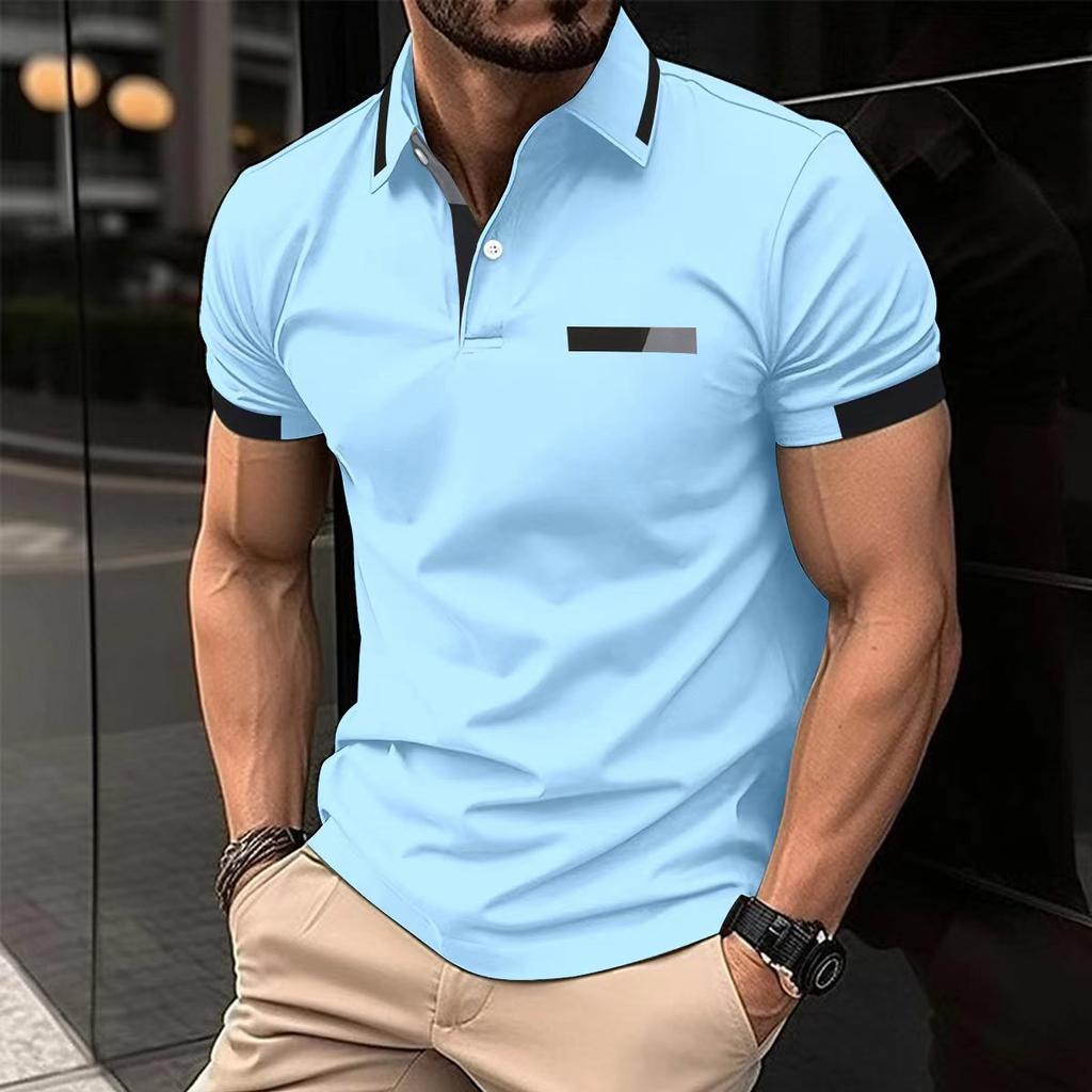 New Summer Men's Lapel Short-sleeved Sports POLOS Shirt Fashionable Loose T-shirt Tops