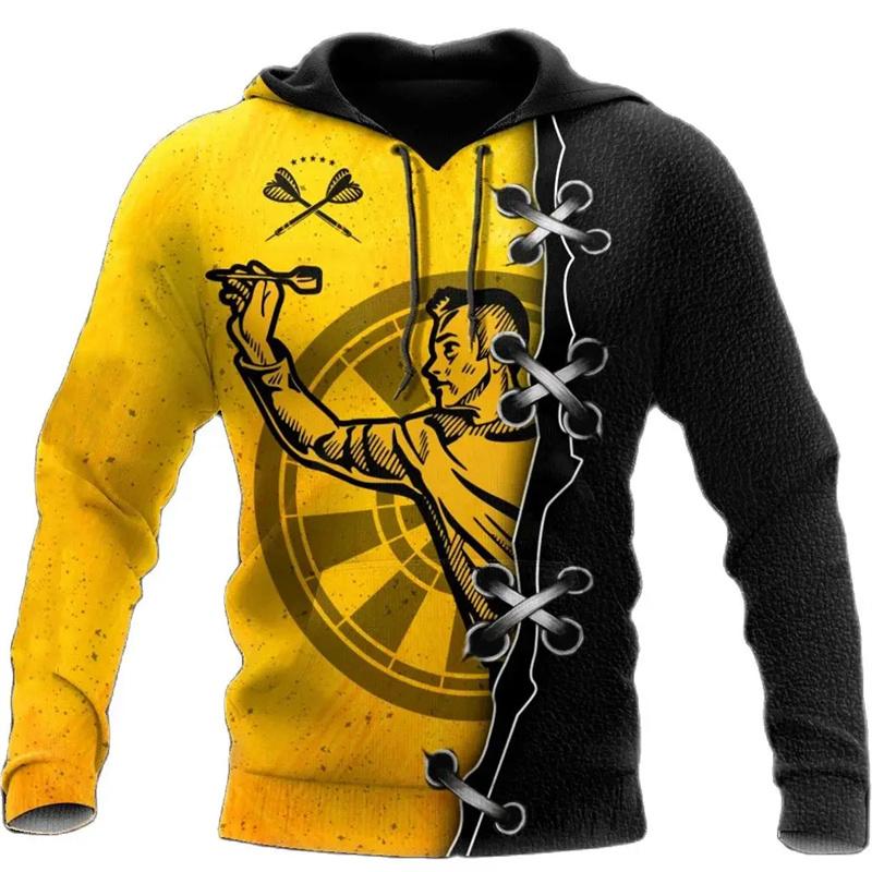 Darts Print 3d Men's Hooded Hoodie Harajuku Personalised Long Sleeve Hoodies Oversized Casual Streetwear Men Clothing Pullovers