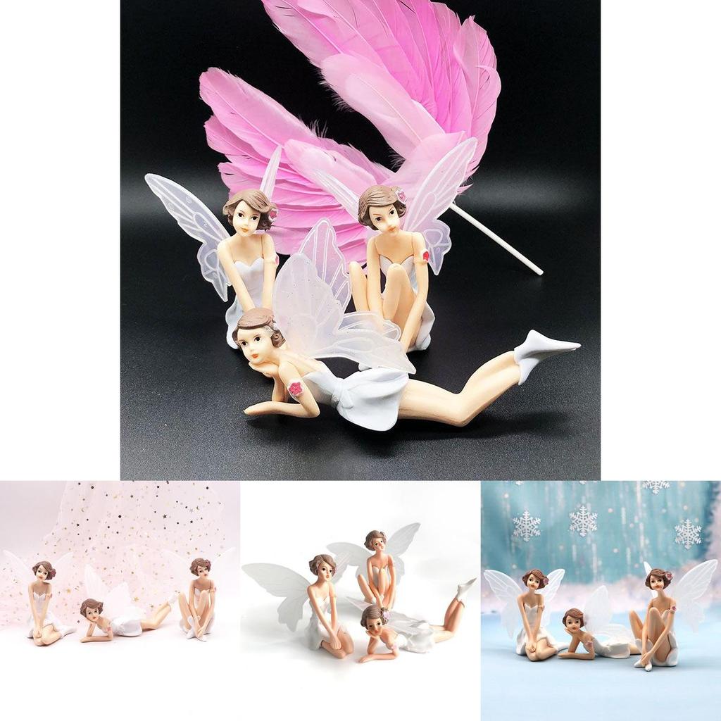 Enchanting Flower Fairy Miniature Figures With Delicate Fly Wings For Dollhouse Decor