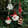 Soft Woven Christmas Tree Pendant Cute Christmas Woolen Socks Ornaments  Home Xmas Decor