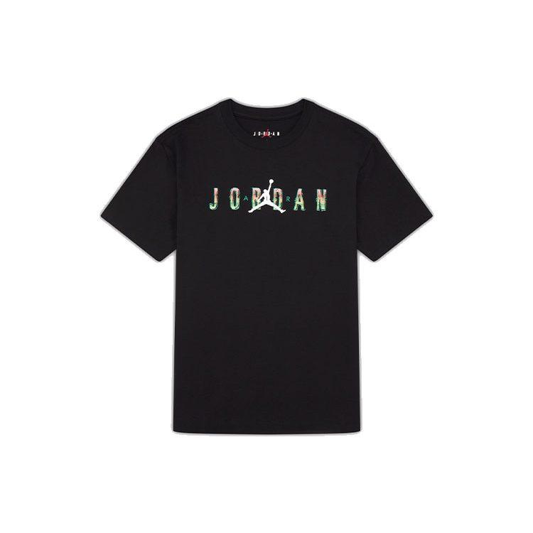 Jordan T Shirts Men's Black Crew Neck Moderate Straight Fit DQ5884-010