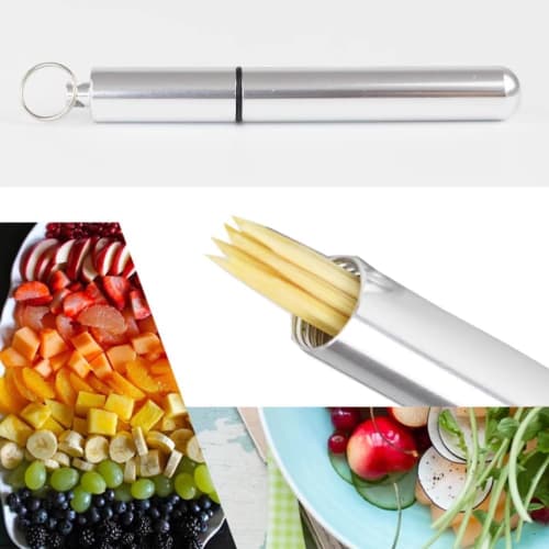 Coehaopike 2-Piece Toothpick Holder, Toothpick Case, Portable Toothpick Box, Portable Toothpick Holder, Cotton Swab Case, Lightweight, Convenient, Wat