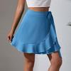 Women's Skirt Tie Chiffon Skirt High Waist Color Ruffle Skirt Color Ruffle Skirt