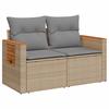 Sofa Set 8 Pieces Beige and Light Gray Poly Rattan and Steel