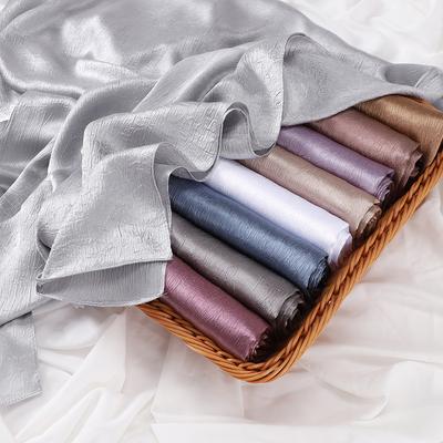 Große Größe Seidiger Satinschal Damen Einfarbig Foulard Femme Luxus Hijab Lange Bandana Abendpartykleid Schals und Stolen