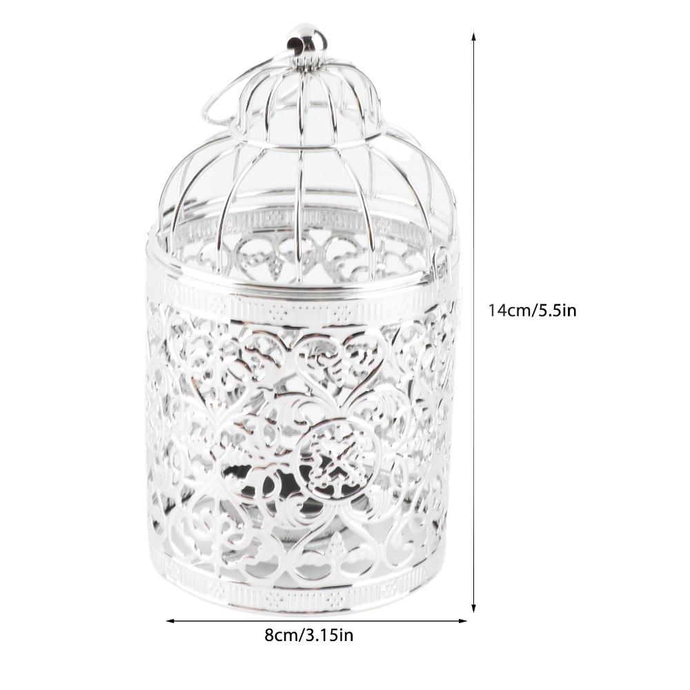 2pcs Hanger Ring Birdcage Candlestick Small Cage Hanging Candle Lantern  Wedding Decoration