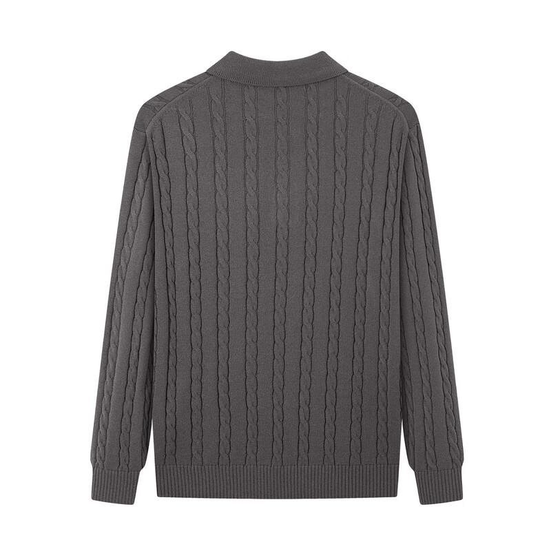 SEVEN Men's Wool Blend Cable Knit Polo Sweater