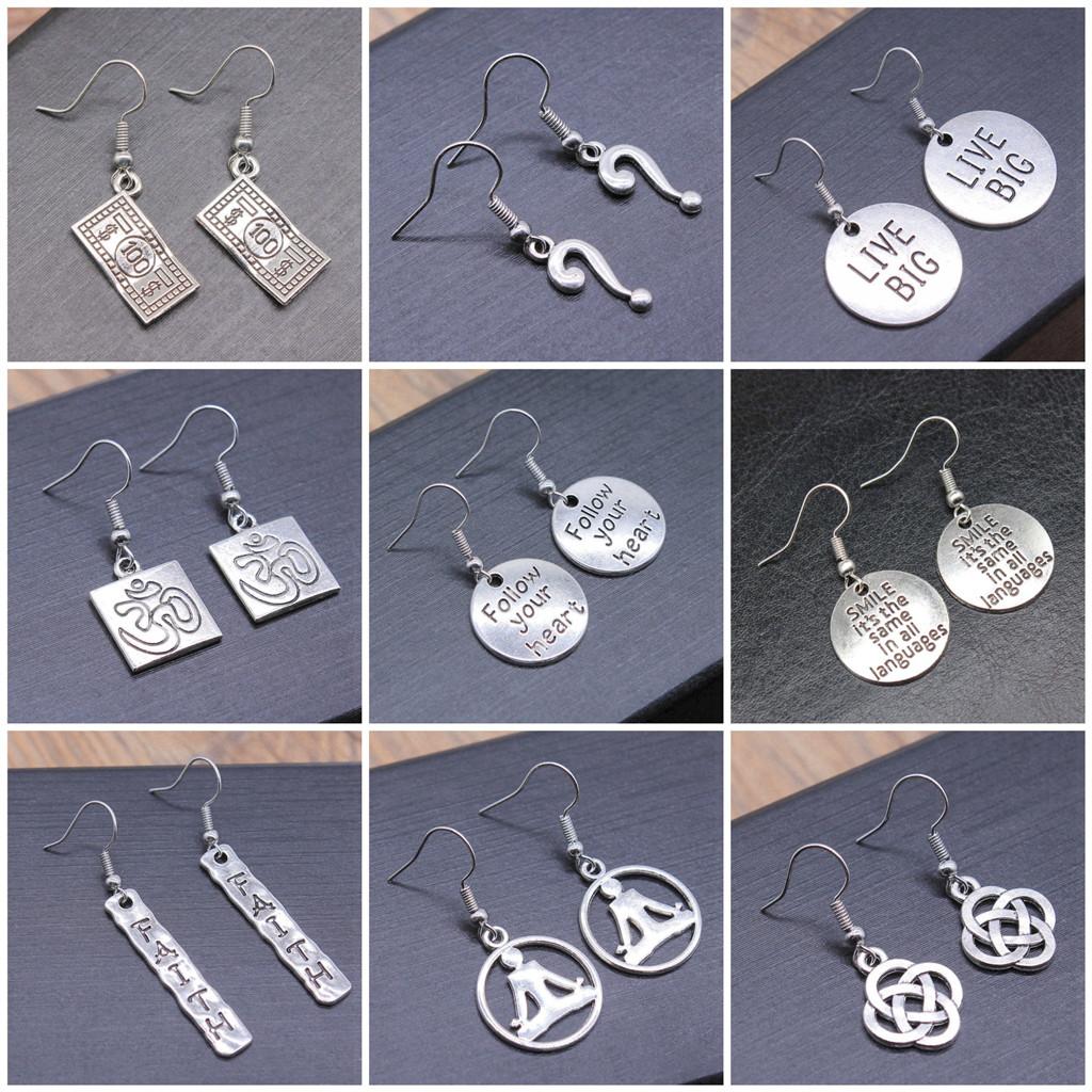 Boucles d'oreilles Symbole Om Yoga Vintage Boucles d'oreilles Mode Pour Femmes Apprêts de Fabrication de Bijoux DIY