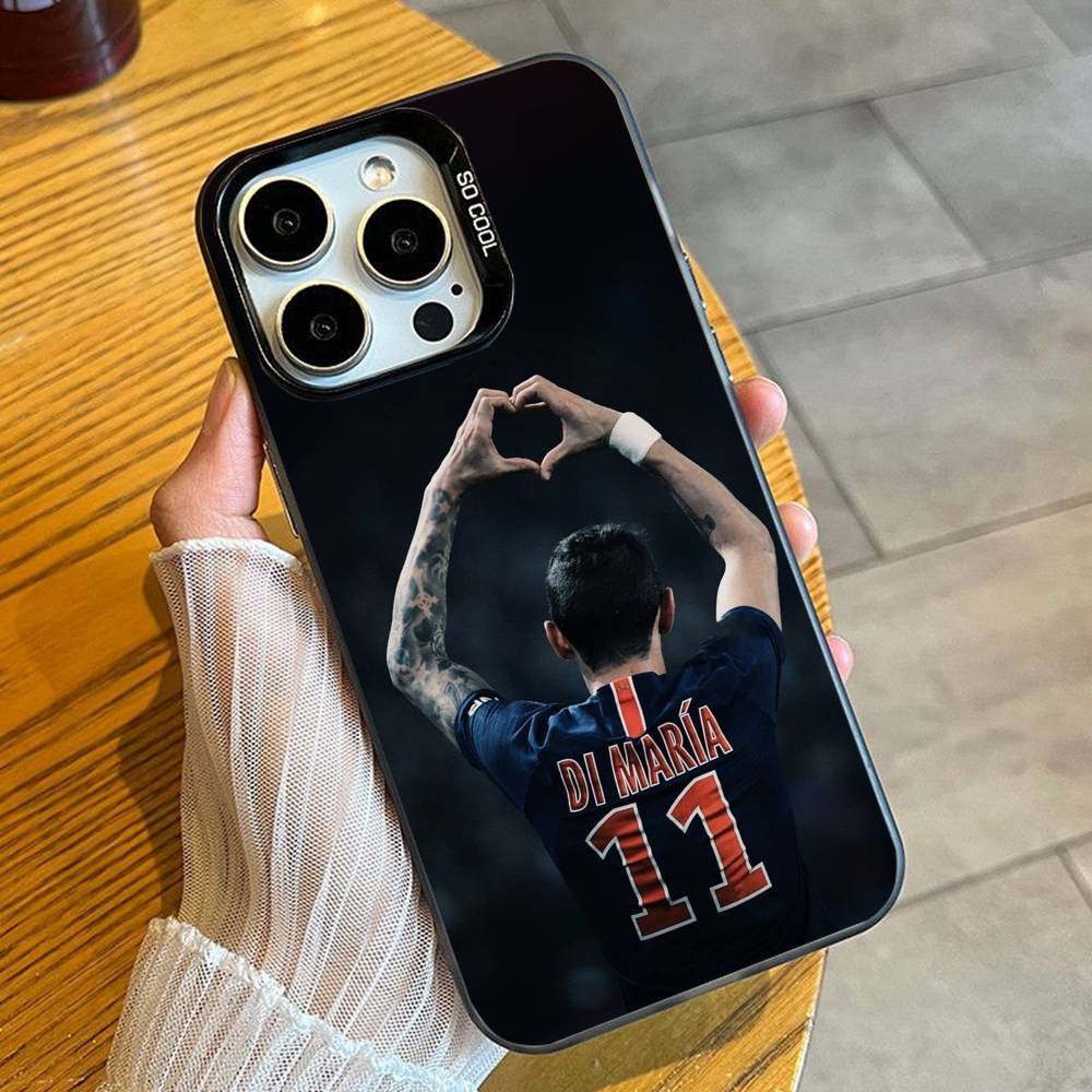 

A-Angel Di M-Maria Football Star Phone Case For iPhone 16 17 15 14 12 13 Pro Max Black Color Shockproof Cover iPhone13
