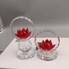 Transparent Lotus Flower Figurine Stable Base Lotus Crystal Statue  Office Desk
