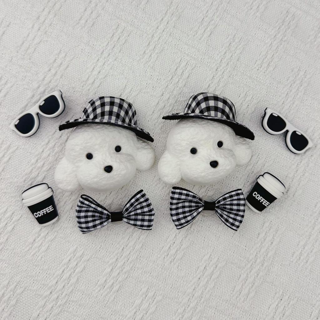 New Gentleman Dog Brooch: Hat, Bichon, Flower, Clog & Shoe Buckle Ornaments