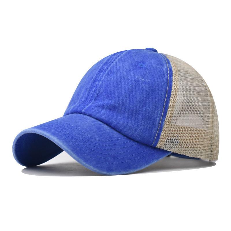 

Hat Washed Old Light Plate Mesh Hat Baseball Hat Cotton Material синий