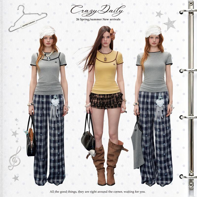 UNIFREE Women's Casual Slim Fit T-Shirt Set