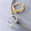 Fashion Personality Line Double Knot 925 Sterling Silver Jewelry Geometric Asymmetric Woven Exquisite Opening Rings TYB407