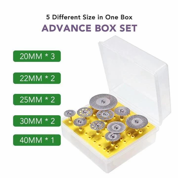 

10 шт./комплект алмазных отрезных дисков, супертонкий отрезной круг, вращающийся инструмент Dremel для резки стеклянной плитки, полировки драгоценных камней, резьбы серебряный