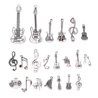 21τμχ/Σετ Vintage Κράμα Ζωάκια Μουσικής Νότας Κιθάρας Κρεμαστό Ευρήματα Κοσμημάτων DIY