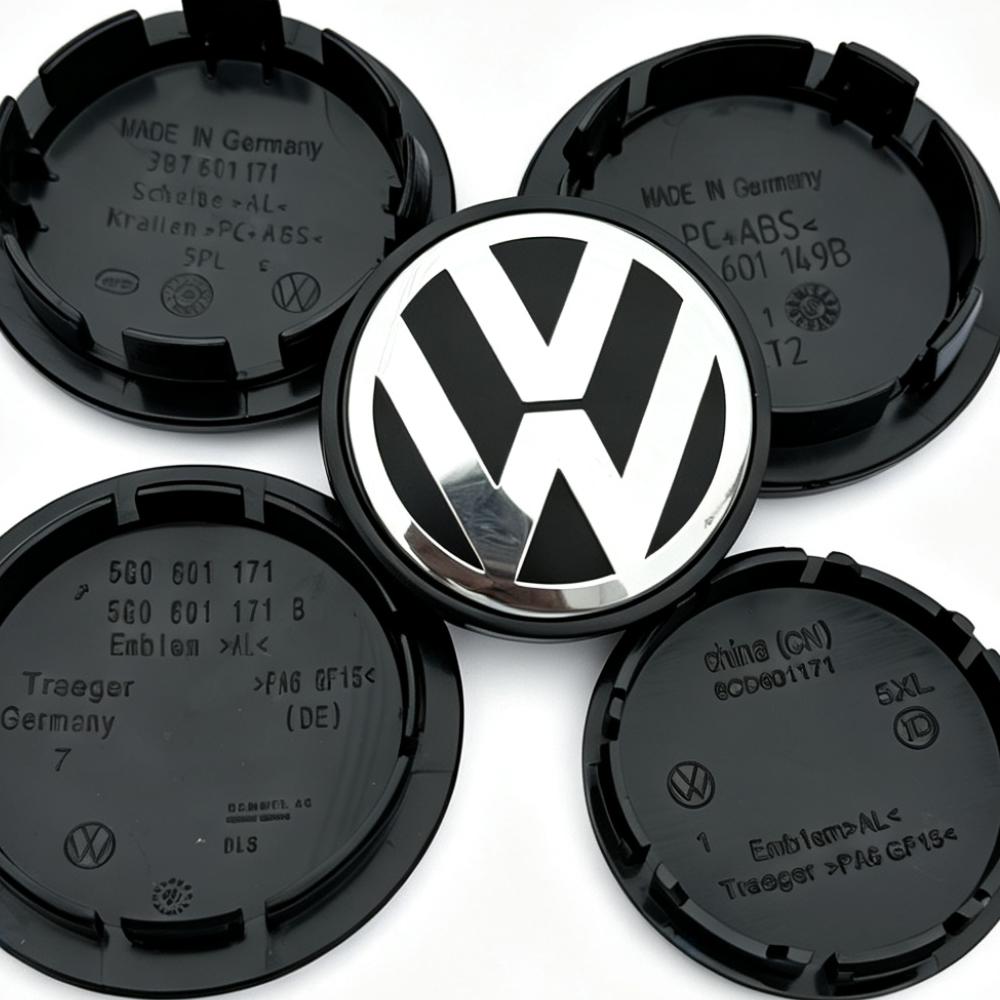 2026 New VW Volkswagen Car Wheel Center Hub Caps Cover 3D 4pcs 55mm 56mm 65mm 70mm for 4 5 6 7 Passat B5 B6 B7 Polo Touran CC accessories