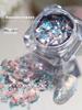 1box Nail Art Glitter Stars Aurora Opal Sequins Nail Rhinestones Gradient Polarized Watercolor Magic Nail Decoration Kit