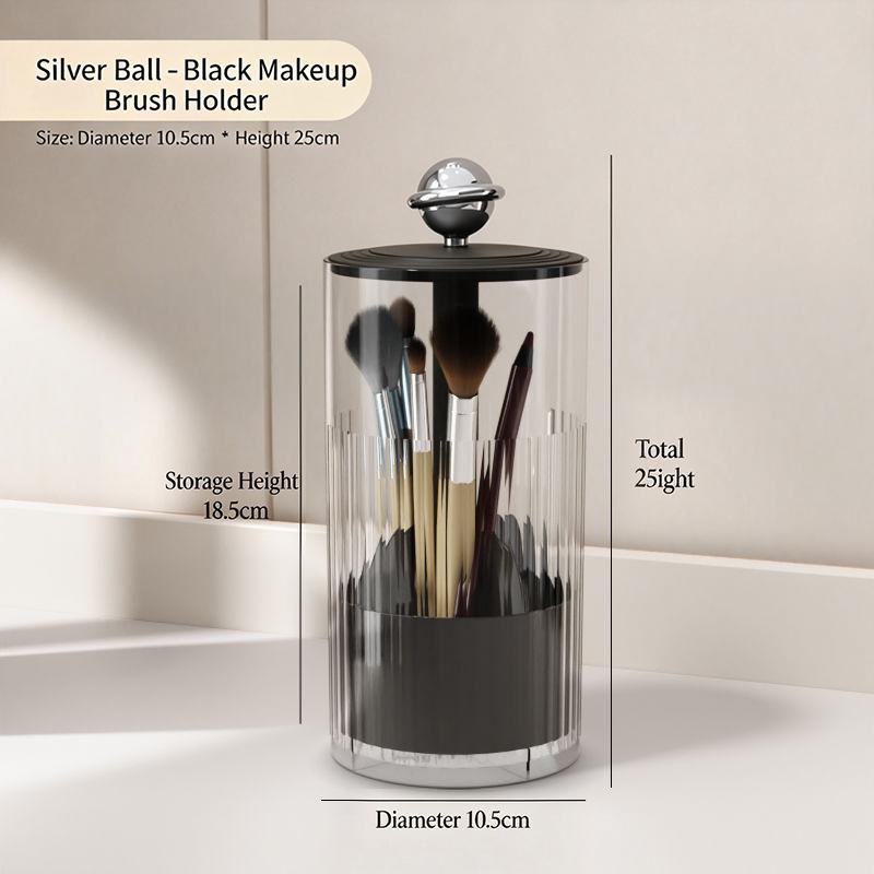 Automatic Lifting Makeup Brush Holder With Dustproof Lid Cosmetic Storage Box For Brushes,Lipsticks Makeup Organier For Vanity