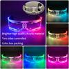 New Acrylic Luminous Glowing Cyberpunk Glasses LED Light Up Halloween Party Glasses Bar Club Props Neon Glasses Supplies