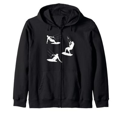 Kitesurfing, Water Sports, Kiteboard, Kitesurfer, Zip-up Hoodie