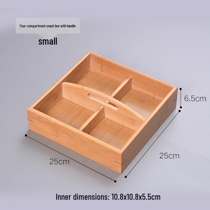 Bamboo and Wood Divided Snack and Candy Box