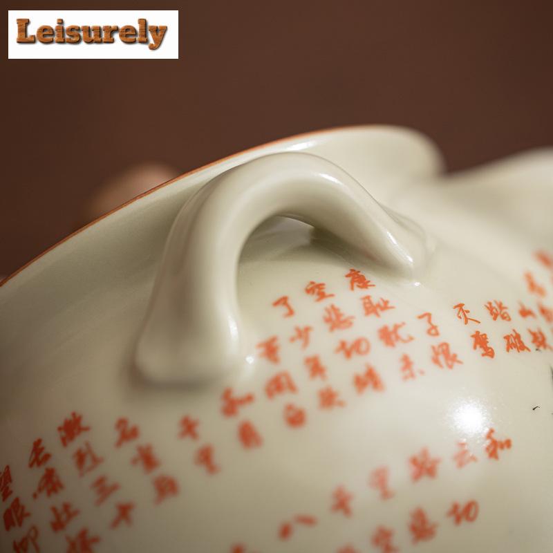 200ml Imitation Song Ru Kiln Teapot Man Jianghong Hand-operated Pot Japanese Tea Brewing Kettle Tableware Accessories Decoration