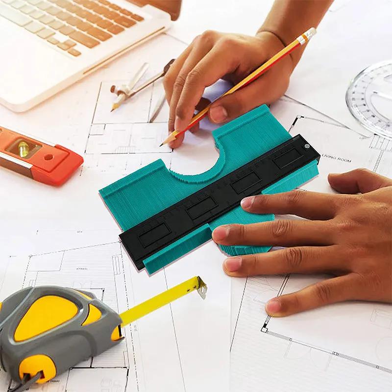 Profile Contour Gauge Line Copier Ruler Cutting Template Construction Woodworking Measuring Instrument Ceramic Tiling Tiles Tool