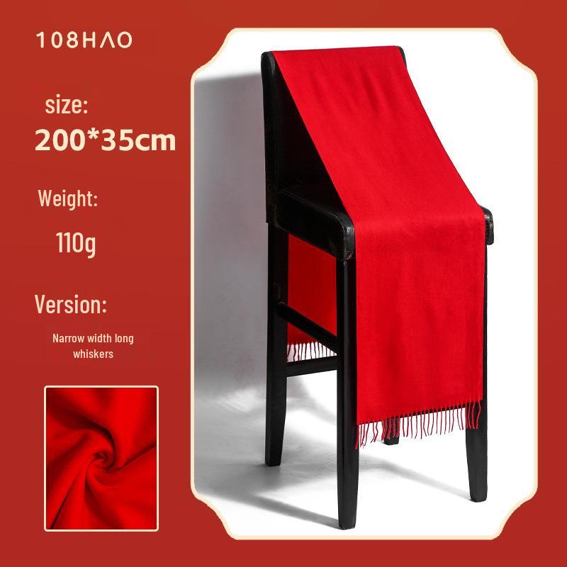 Large Red Scarf with Custom Logo Embroidery for Year-End, Spring Festival, Event Opening, Anniversary