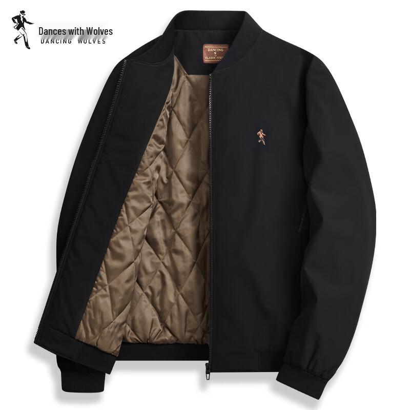 Dancing with Wolves Men's Baseball Collar Jacket