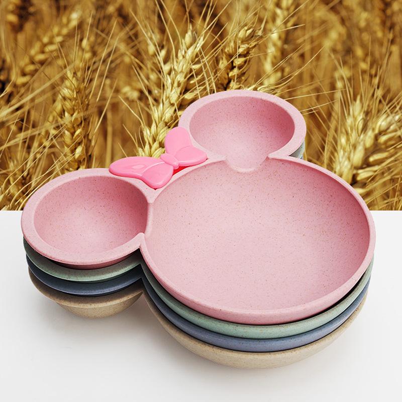 Kids' Wheat Straw Divided Plate - Cartoon Design, Creative Mealtime Tableware, Ideal for Kindergarten & Personalized Gifts