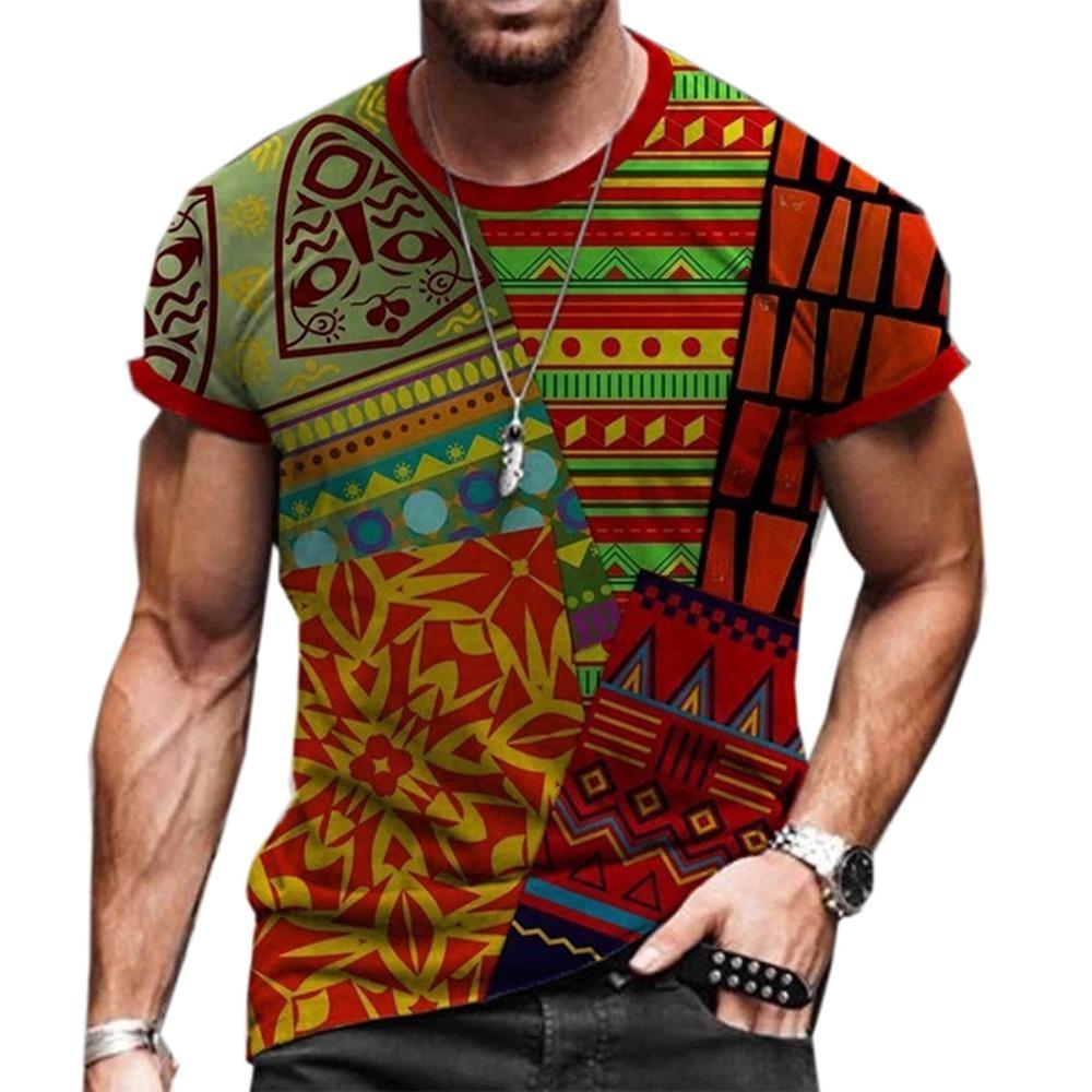 Africká grafická trička Barevné abstraktní umění 3D potisk Pánské Dámské tričko Dovolená Streetwear Harajuku Dětské Topy Trička Oblečení