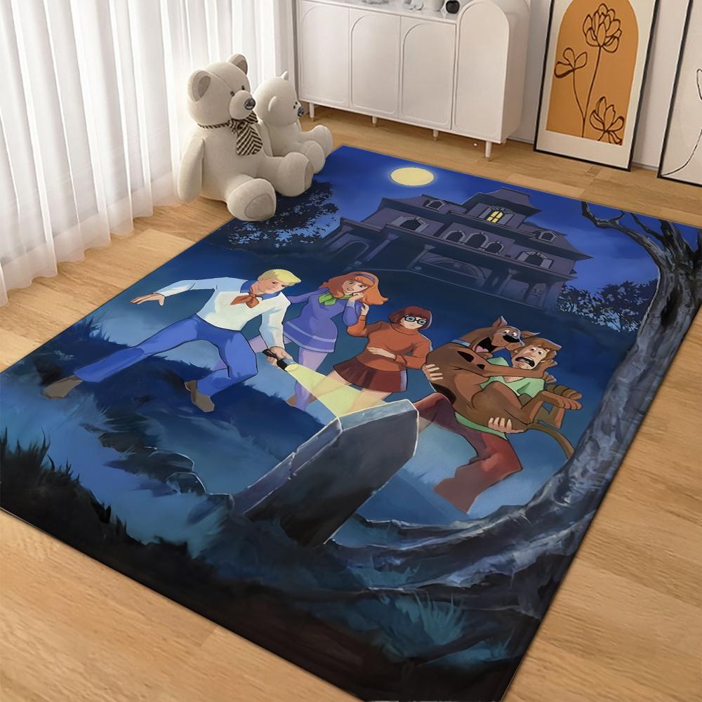 Scoobydoo Spooky Night Adventure Patterned Rug Soundproof Noisereducing Carpet For Bathroom Kitchen Home Party Decor Christmas Gift