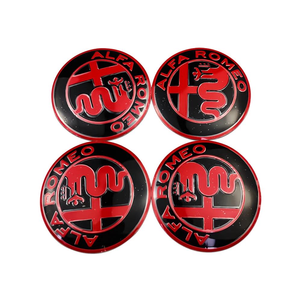 

For Alfa Romeo 2026 Hot Sticker 56mm Car Styling Tire Hubcap Sticker Wheel Rim Badge for Alfa Romeo Mito Giulia Giulietta 147 15