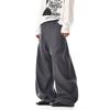 American Vintage Gray Casual Pants Men and Women Design Sense Niche Loose Slimming Commuter Straight Wide Leg Machete Suit Trousers